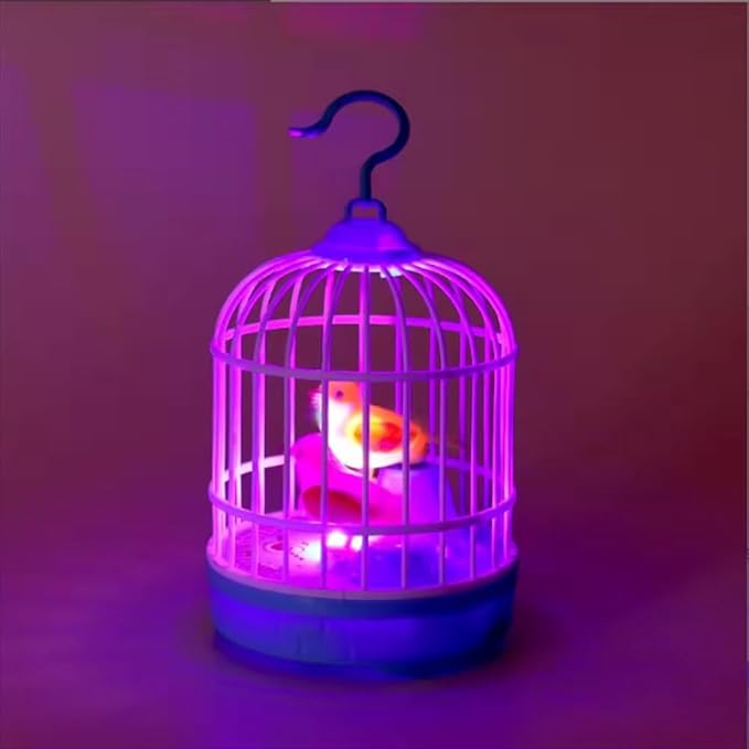 Lovely Talking Bird Cage for Kids with Light and Music Voice Controlled